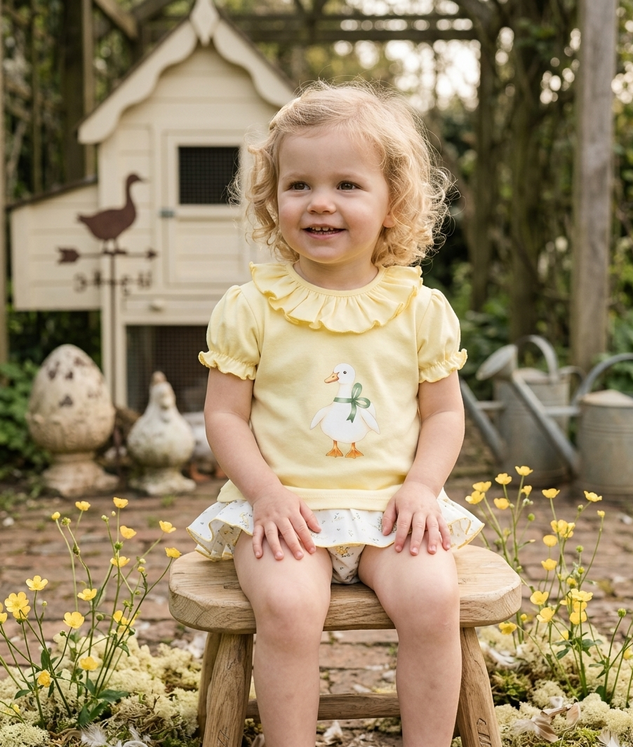 Conjunto Niño Pato Ilustrado