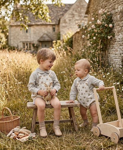 Conjunto Infantil Oso y Cuadros | Moda Infantil Sonajero Kids | Sonajero Kids