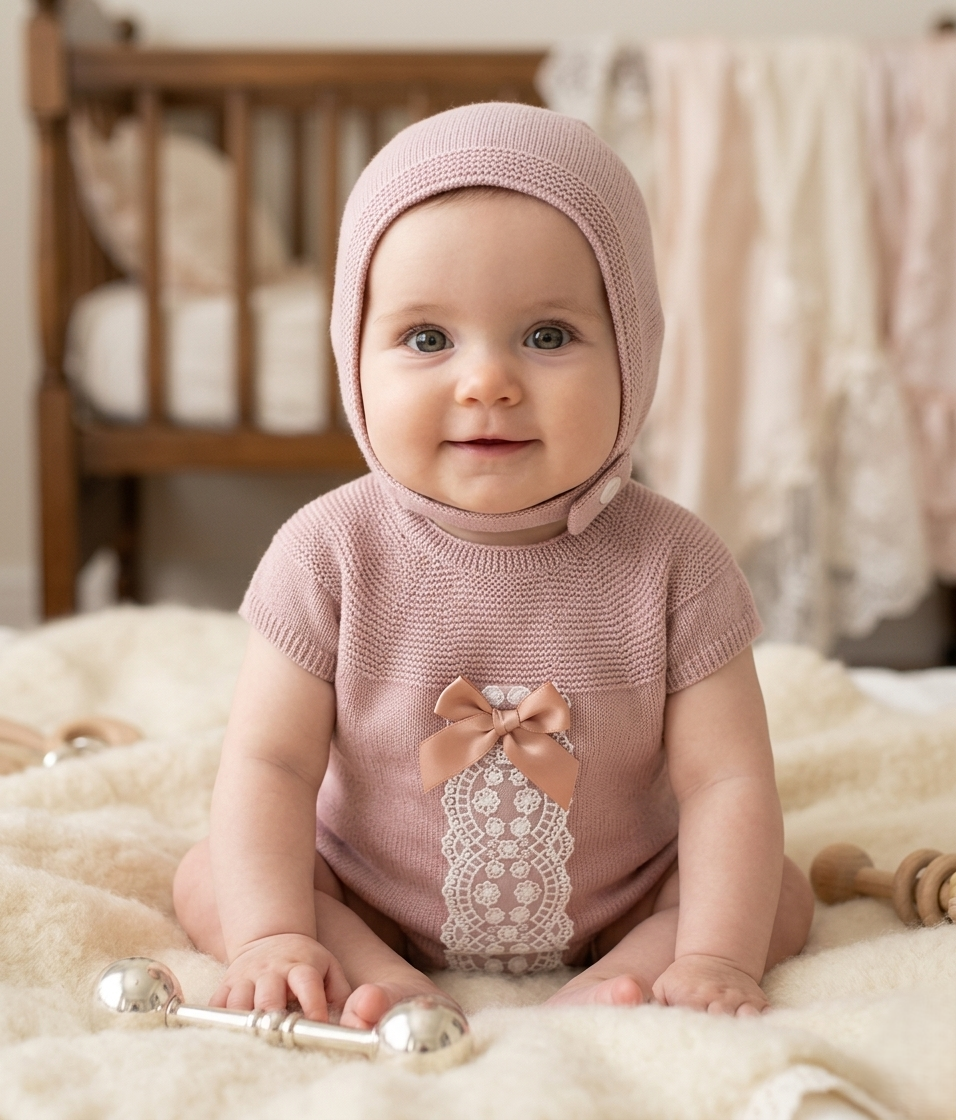 Conjunto de ranita y Capota nude