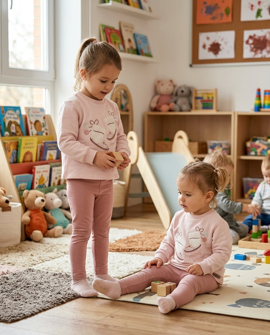 Conjunto Infantil Sudadera y Legging Rosa "Freezing Winter" | Sonajero Kids
