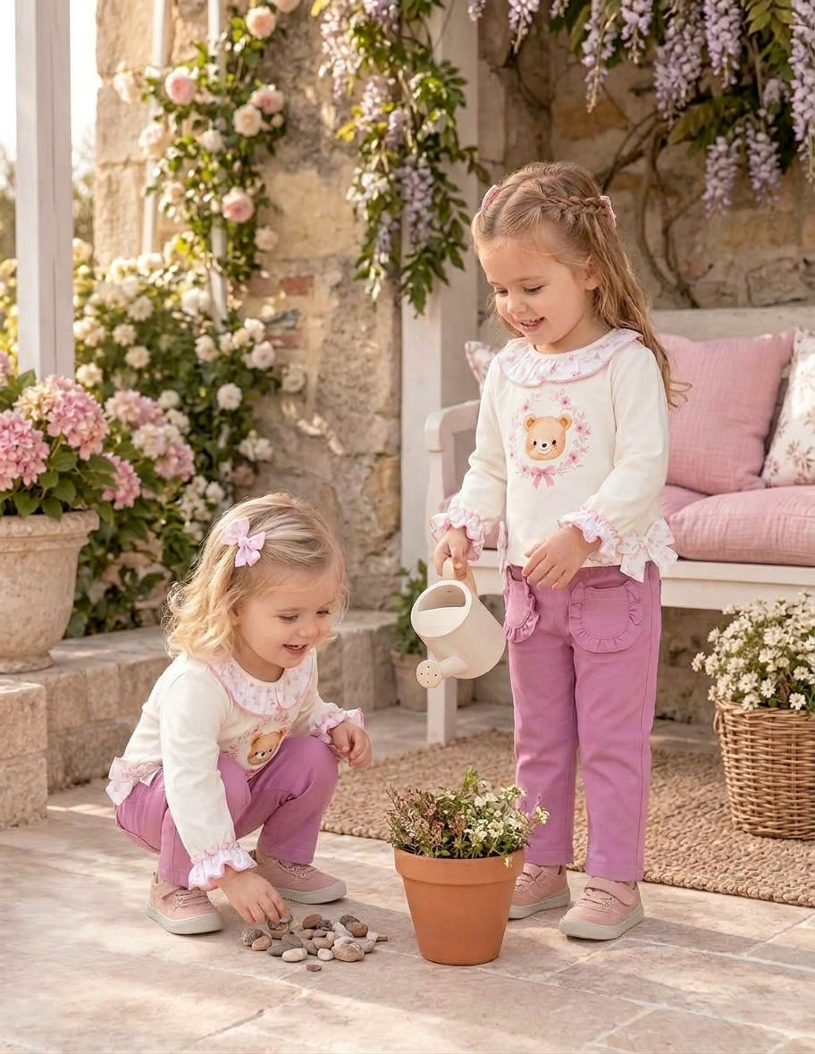 Conjunto Infantil Osito Rosa | Moda Bebe | Sonajero Kids