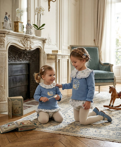 Conjunto Bebé Azul con Volantes y Caracol | Moda Infantil | Sonajero Kids