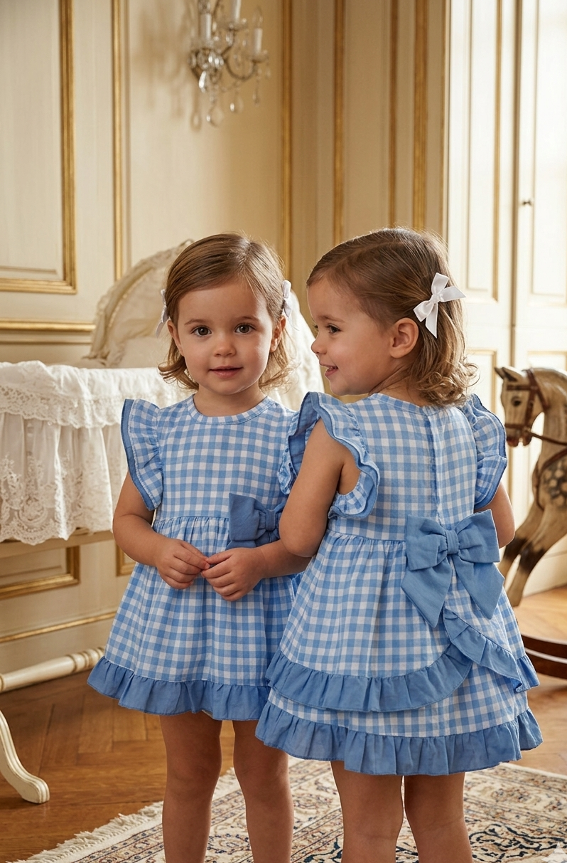 Conjunto Niño Vichy Azul Nude