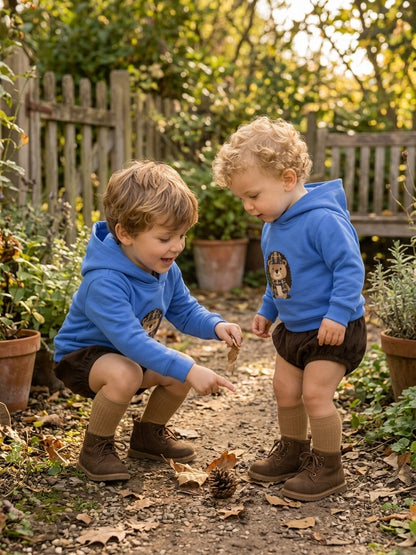 Conjunto Bebé y Niño Erizo Azul y Marrón | Moda Infantil | Sonajero Kids