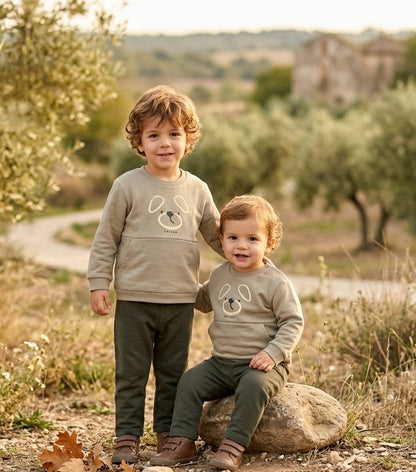 Conjunto Infantil Chicco: Sudadera Osito y Pantalón | Moda Bebé | Sonajero Kids
