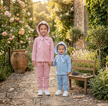 Conjunto Infantil con Capucha y Cuadros Vichy | Moda Bebé y Niños | Soanjero Kids