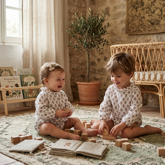 Pelele Bebé Estampado Floral con Cuello Volante | Sonajero Kids