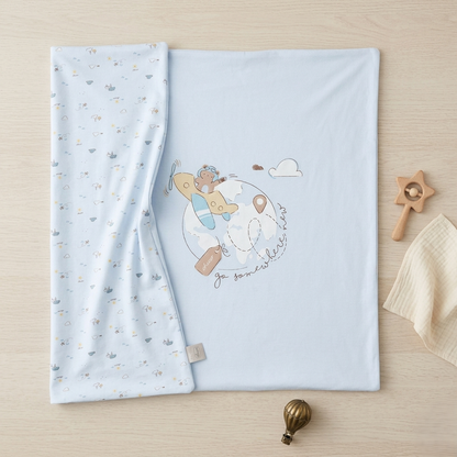 Colcha Para Cochecito Charro Celeste