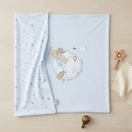 Colcha Para Cochecito Charro Celeste