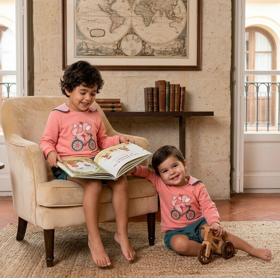 Conjunto Infantil Coral y Verde | Moda Infantil Elegante | Sonajero Kids