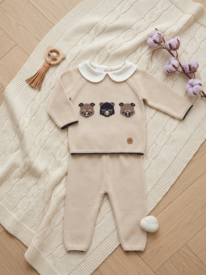 Conjunto de Punto "Tres Ositos" para Bebé | Moda Infantil