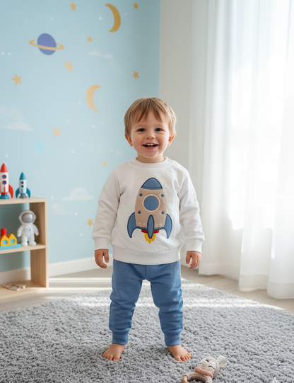 Conjunto Niño Cohete Blanco