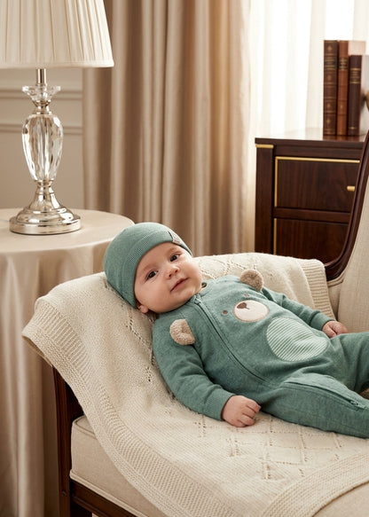 Pelele de Bebé Oso Verde con Gorro | Moda Infantil | Sonajero Kids