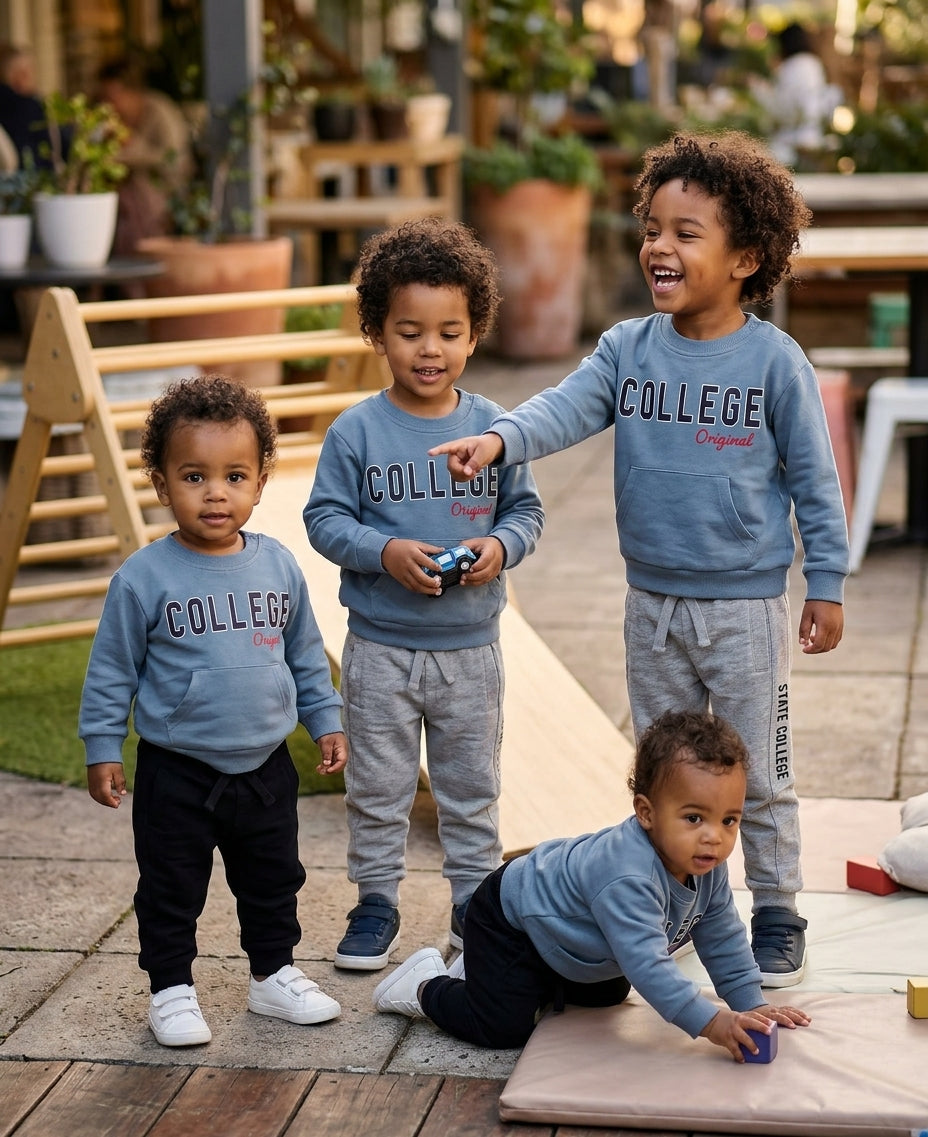 Conjunto 3 Piezas Sudadera Azul y Pantalones | Sonajero Kids