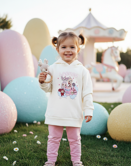 Conjunto Sudadera Labubu Rosa