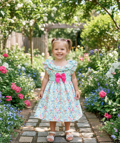 Vestido Verde Flores Vichy