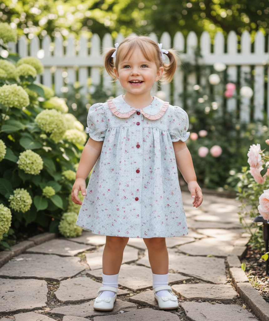 Vestido PalomadelaO Vichy Flores