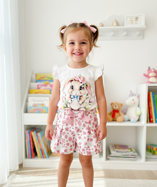 Conjunto Short Rabbit Flowers