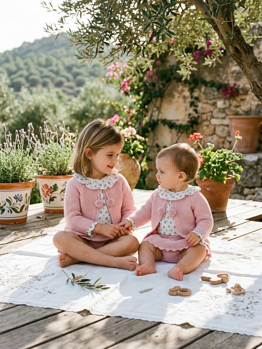 Conjunto 3 Piezas de Punto y Blusa Floral Infantil | Sonajero Kids