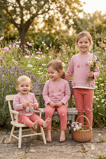 Conjunto Bebé y Niña Dusky Pink de Mariposas | Sonajero Kids