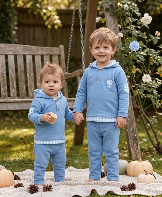 Conjunto Infantil Azul Celeste Globo Aerostático | Sonajero Kids