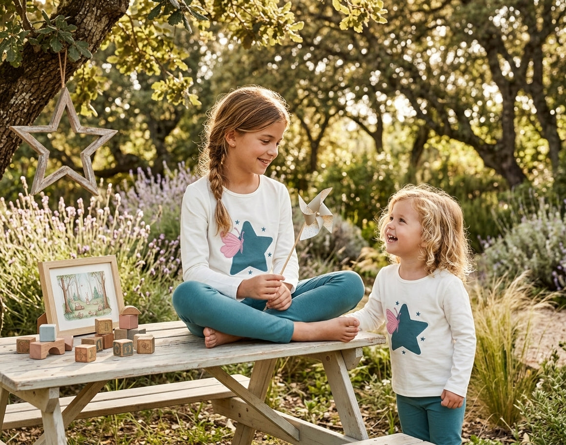 Conjunto Infantil Mariposa y Estrella | Ropa Cómoda Niña | Sonajero Kids