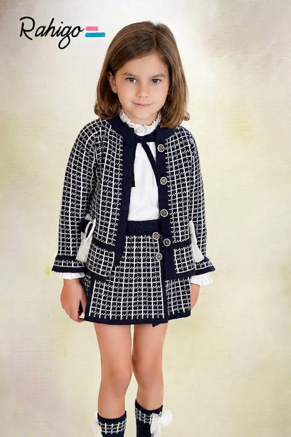Conjunto Niña 3 Piezas Chaqueta, Falda y Blusa Rahigo | Sonajero Kids