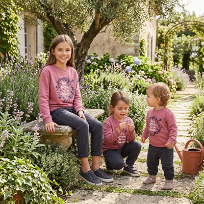 Conjunto Sudadera Rosa Floral y Jogger Niña | "Bloom Wildly" | Sonajero Kids
