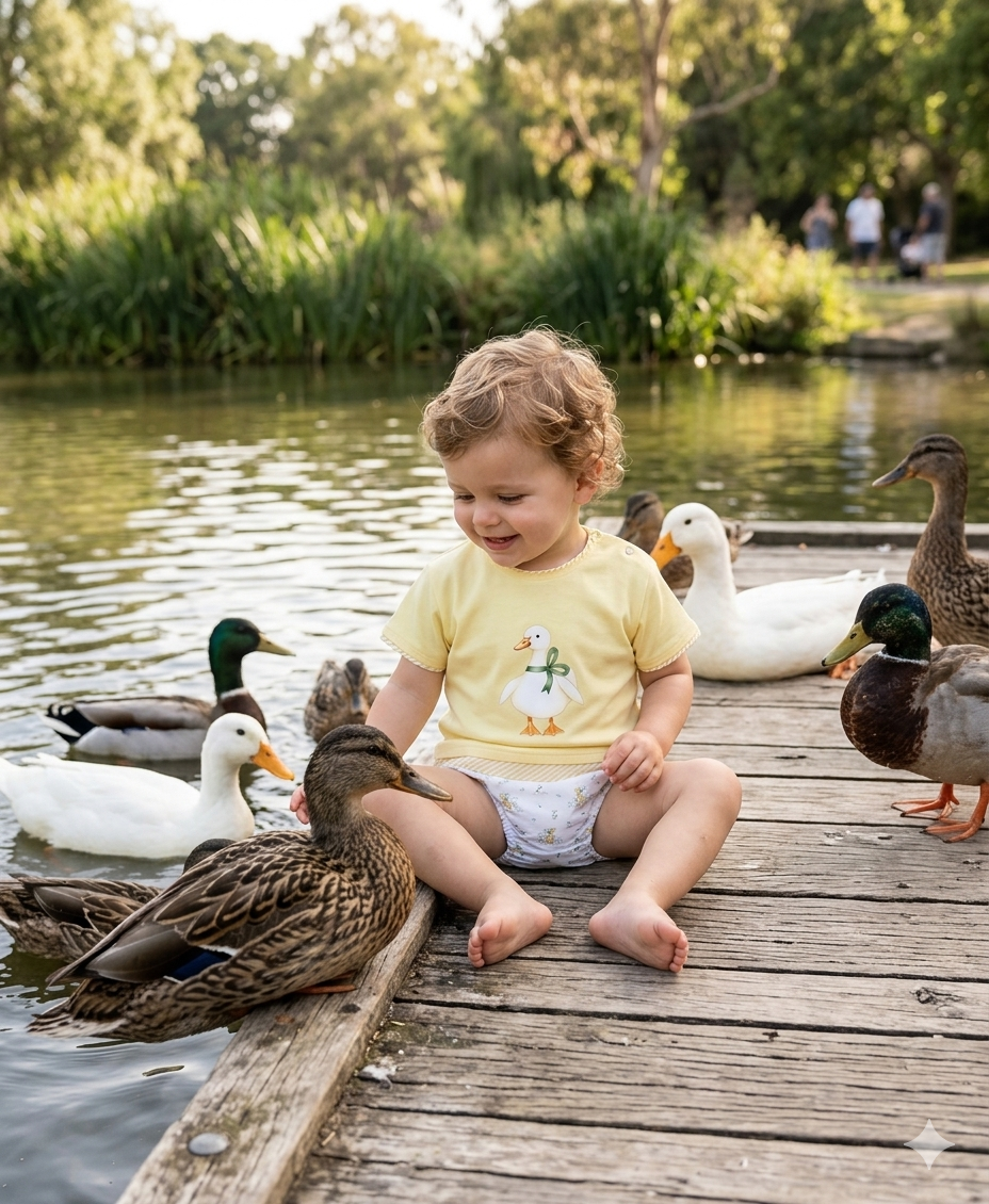 Conjunto Niño Pato Ilustrado