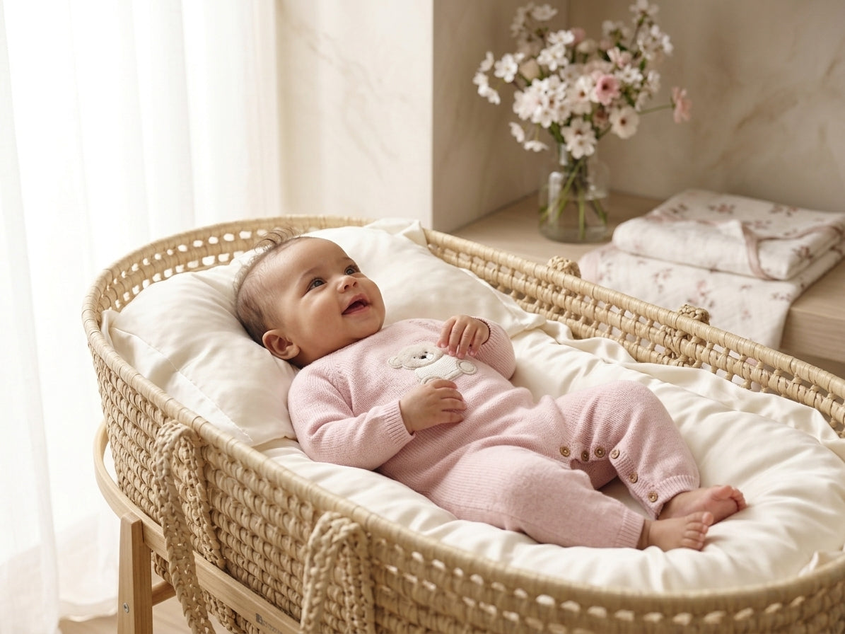 Pelele de Punto Rosa con Osito para Bebé | Sonajero Kids