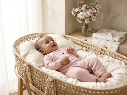 Pelele de Punto Rosa con Osito para Bebé | Sonajero Kids