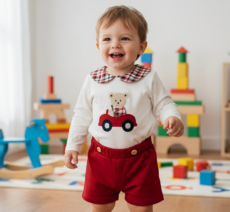 Conjunto Niño Oso Coche