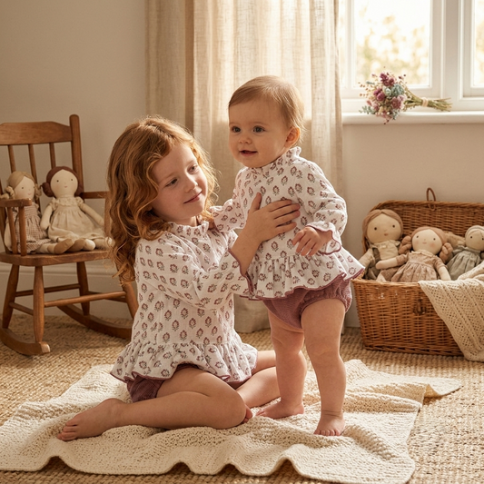 Conjunto Floral con Braguita Bebé y Niña | Sonajero Kids