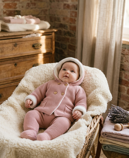 Conjunto San Francisco Bebé Rosa | Punto Suave | Sonajero Kids