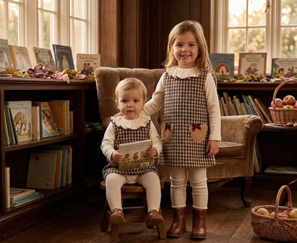 Pichi Pata de Gallo con Bolsillos de Osito | Moda Infantil | Sonajero Kids