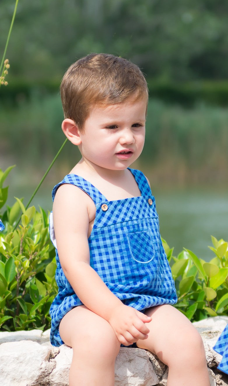 Peto Niño Cuadros Azul