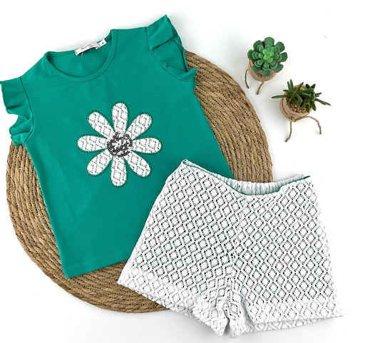 Conjunto Verde Encaje