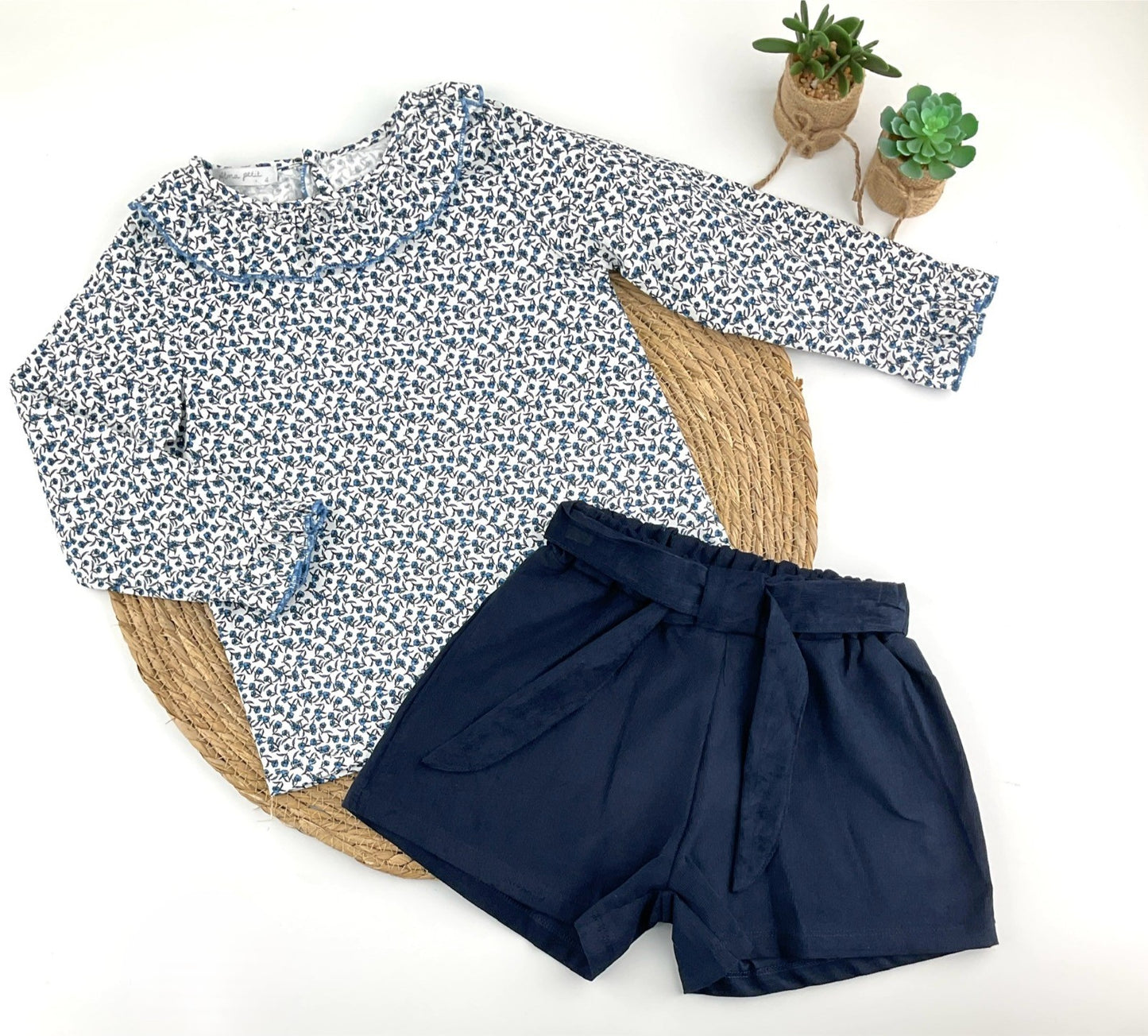 Conjunto Short Camisa Flores