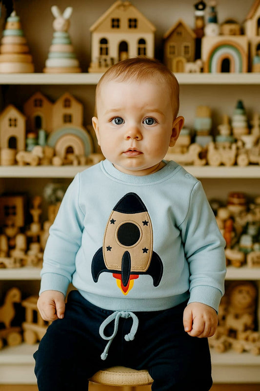 Conjunto Niño Cohete Azul