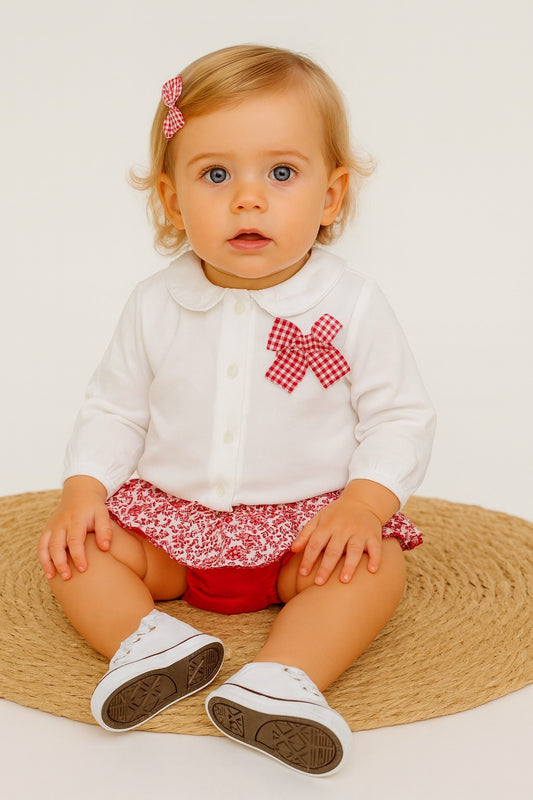 Conjunto Niña Vichy Navidad