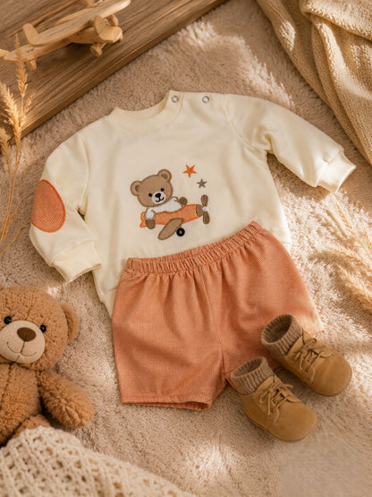 Conjunto Niño Vichy Naranja