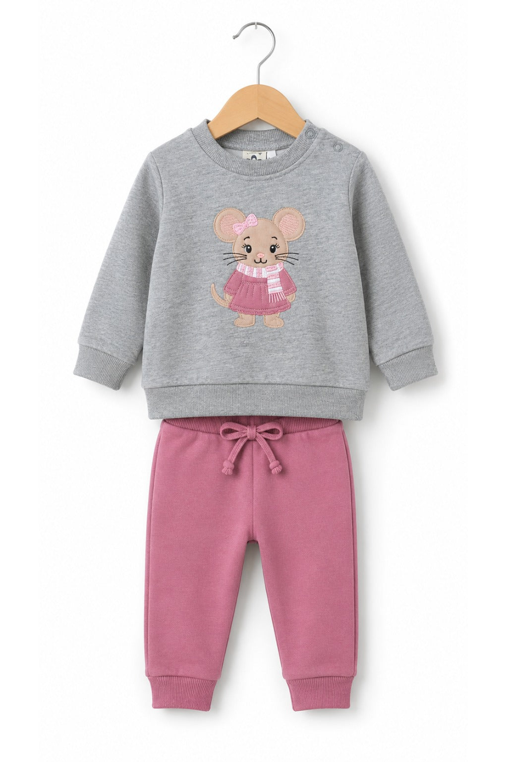 Conjunto Raton Bufanda Rosa