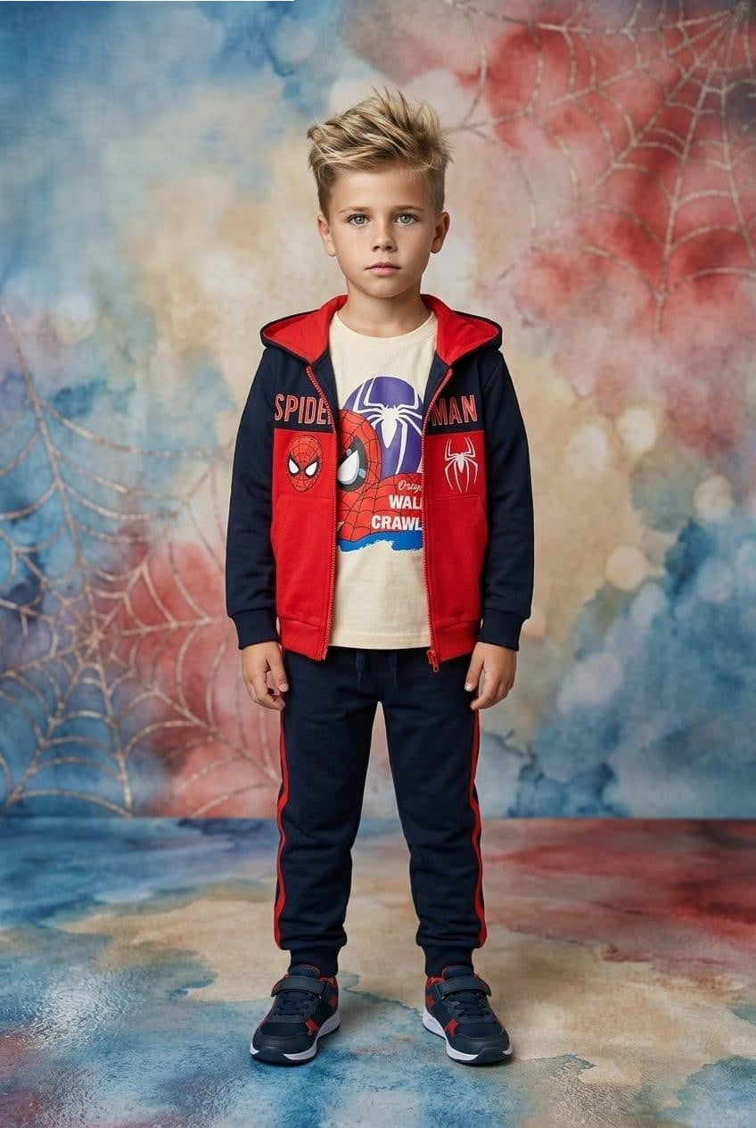 Conjunto Deportivo Spider-Man para Niño | Chándal Sudadera y Jogger | Sonajero Kids