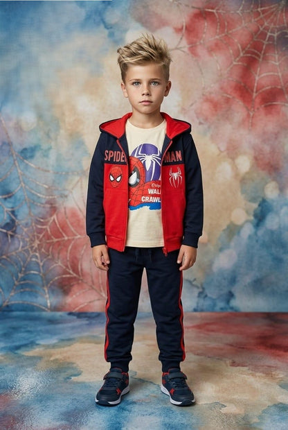 Conjunto Deportivo Spider-Man para Niño | Chándal Sudadera y Jogger | Sonajero Kids