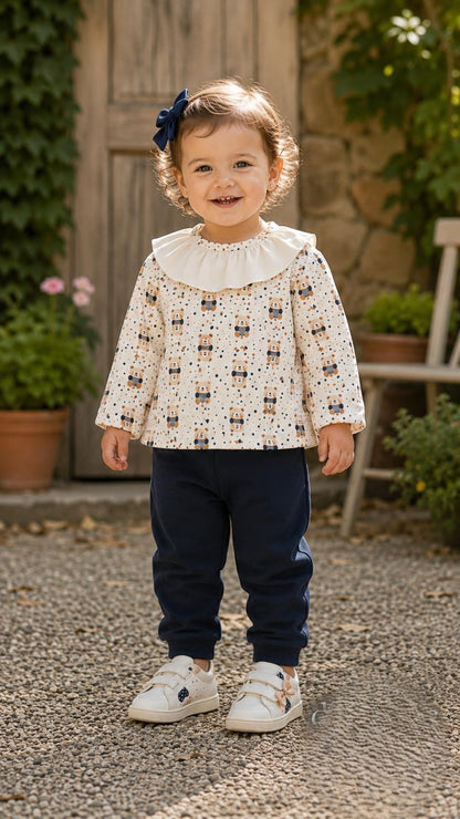 Conjunto Bebé Niña Blusa Ositos y Pantalón | Sonajero Kids