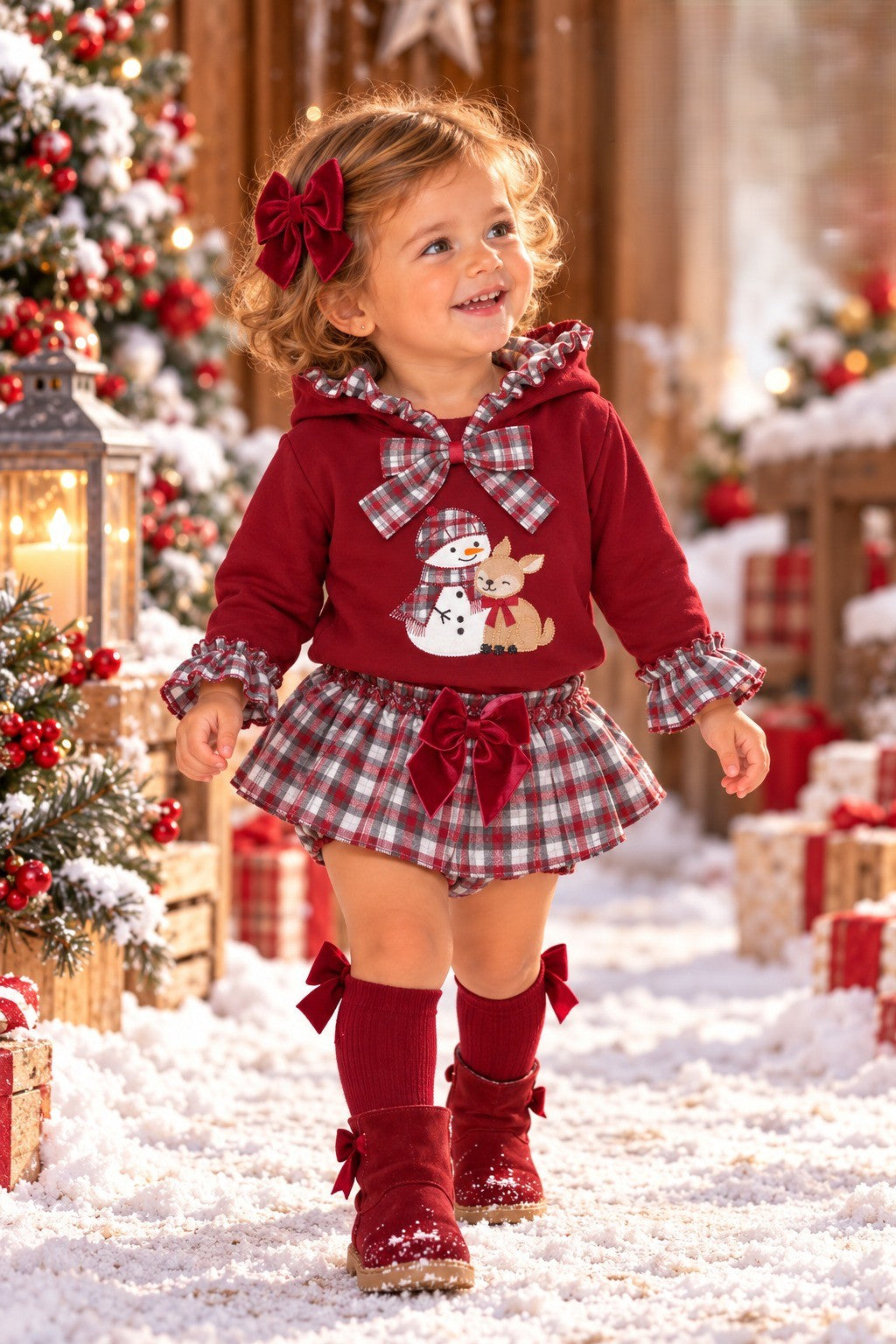 Conjunto Navideño Bebé con Sudadera y Cubrepañal | Moda Infantil | Sonajero Kids