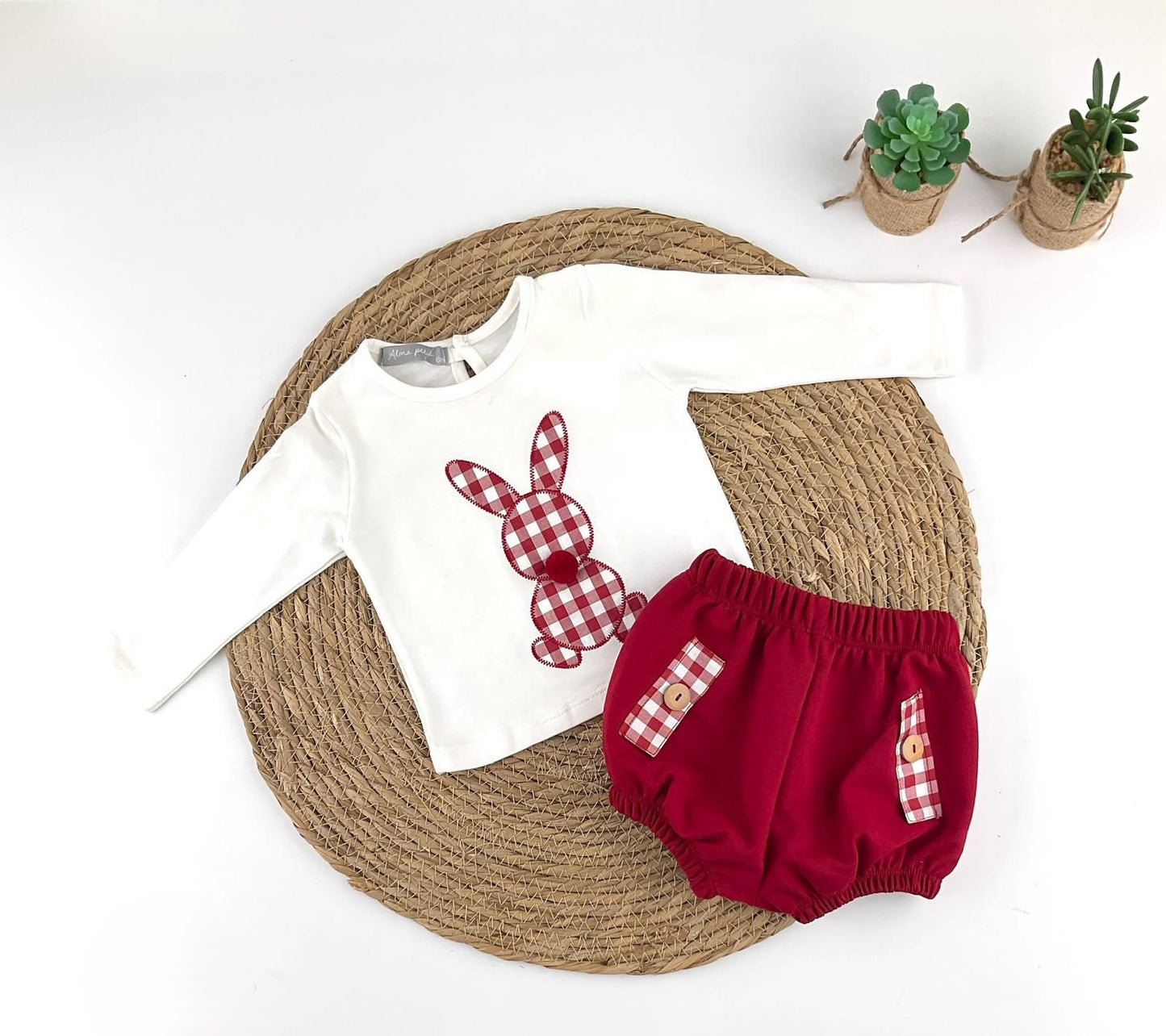 Conjunto Niño Conejo Vichy