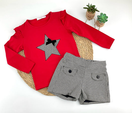 Conjunto Short Rojo Estrella