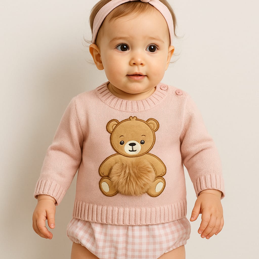 Conjunto Pololo Oso Pon Rosa