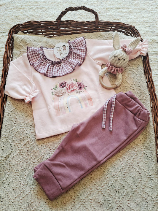 Conjunto Niña Arcoiris Floral